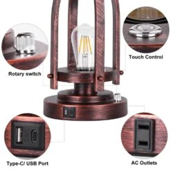 28 In. Tall Table Lamps (Set Of 2) 2-Lights Bedside Nightstand Lamp With Shade Red Bronze 12 28 In. Tall Table Lamps (Set Of 2) 2-Lights Bedside Nightstand Lamp With Shade Red Bronze -Lamp Parts red bronze table lamps yxfgtdfgssq 1f 1000