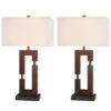 25.9 In. Reddish Brown Table Lamps With USB Port (Set Of 2) 1 25.9 In. Reddish Brown Table Lamps With USB Port (Set Of 2) -Lamp Parts reddish brown pia ricco table lamps 1jay 2113rw 64 1000