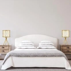 Set Of 2 Lunita 17.5 In. Gold Tripod Base Table Lamps With White Fabric Drum Shades -Lamp Parts river of goods lamp sets 20883 fa 1000