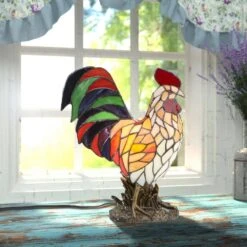 15.5 Multi-Colored Rooster Lamp -Lamp Parts river of goods novelty lights 9396 44 1000