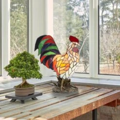 15.5 Multi-Colored Rooster Lamp