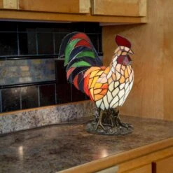 15.5 Multi-Colored Rooster Lamp -Lamp Parts river of goods novelty lights 9396 fa 1000