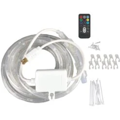 12 Ft. Plug-in Color Changing Integrated LED Rope Light W/Remote -Lamp Parts rope lights cl trl12rgb 76 1000