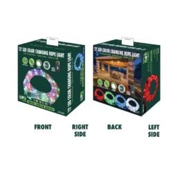 12 Ft. Plug-in Color Changing Integrated LED Rope Light W/Remote -Lamp Parts rope lights cl trl12rgb fa 1000