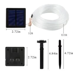Outdoor 35.7 Ft. Solar Powered Cool White LED Rope Light With 8 Modes (2-Pack) -Lamp Parts rope lights s l xgz wh1 77 1000