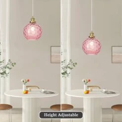 1 Light Rose Red Modern Globe Single Pendant Lighting With Glass Shade,No Bulbs Included 13 1 Light Rose Red Modern Globe Single Pendant Lighting With Glass Shade,No Bulbs Included -Lamp Parts rose red adsensty pendant lights hd5 1gror d7001 40 1000