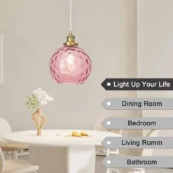 1 Light Rose Red Modern Globe Single Pendant Lighting With Glass Shade,No Bulbs Included 19 1 Light Rose Red Modern Globe Single Pendant Lighting With Glass Shade,No Bulbs Included -Lamp Parts rose red adsensty pendant lights hd5 1gror d7001 4f 1000