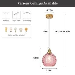 1 Light Rose Red Modern Globe Single Pendant Lighting With Glass Shade,No Bulbs Included 16 1 Light Rose Red Modern Globe Single Pendant Lighting With Glass Shade,No Bulbs Included -Lamp Parts rose red adsensty pendant lights hd5 1gror d7001 66 1000