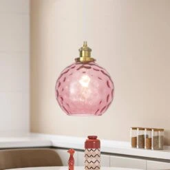 1 Light Rose Red Modern Globe Single Pendant Lighting With Glass Shade,No Bulbs Included 14 1 Light Rose Red Modern Globe Single Pendant Lighting With Glass Shade,No Bulbs Included -Lamp Parts rose red adsensty pendant lights hd5 1gror d7001 a0 1000