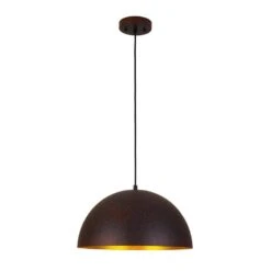 PCover 1-Light 15 In.W Rust Copper Modern Farmhouse Industrial Metal Dome Pendant Light For Kitchen -Lamp Parts rust copper huoku pendant lights pd1074221 1f 1000