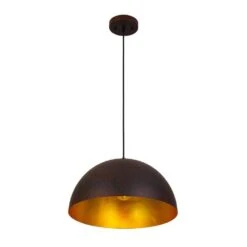 PCover 1-Light 15 In.W Rust Copper Modern Farmhouse Industrial Metal Dome Pendant Light For Kitchen -Lamp Parts rust copper huoku pendant lights pd1074221 44 1000