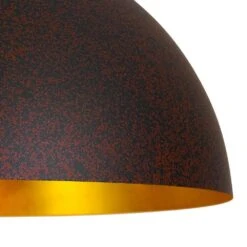 PCover 1-Light 15 In.W Rust Copper Modern Farmhouse Industrial Metal Dome Pendant Light For Kitchen -Lamp Parts rust copper huoku pendant lights pd1074221 66 1000