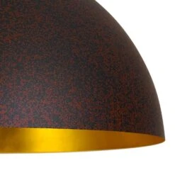 PCover 1-Light 15 In.W Rust Copper Modern Farmhouse Industrial Metal Dome Pendant Light For Kitchen -Lamp Parts rust copper huoku pendant lights pd1074221 76 1000