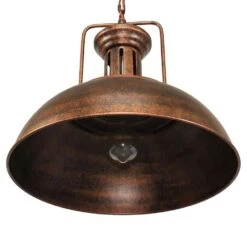 60-Watt 1-Light Rusty Bowl Pendant Light Industrial Dome Hanging Light -Lamp Parts rusty copper huoku pendant lights pd1002931 c3 1000
