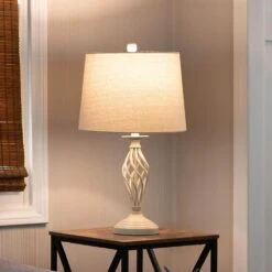 Set Of 2-Modern Table Lamps With USB Charging Ports And LED Bulbs, Sand -Lamp Parts sand lavish home table lamps 72 lmpst2 26 usb 31 1000