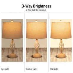 Set Of 2-Modern Table Lamps With USB Charging Ports And LED Bulbs, Sand -Lamp Parts sand lavish home table lamps 72 lmpst2 26 usb 40 1000