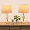 Set Of 2-Modern Table Lamps With USB Charging Ports And LED Bulbs, Sand -Lamp Parts sand lavish home table lamps 72 lmpst2 26 usb 64 1000