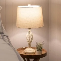 Set Of 2-Modern Table Lamps With USB Charging Ports And LED Bulbs, Sand -Lamp Parts sand lavish home table lamps 72 lmpst2 26 usb c3 1000