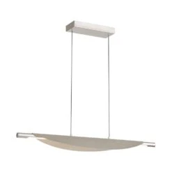Golden Lighting Luma 25-Watt 1 Light Sand Nickel Integrated LED Linear Pendant Light With Sand Nickel Shade -Lamp Parts sand nickel golden lighting pendant lights 6400 lp42 san 4f 1000