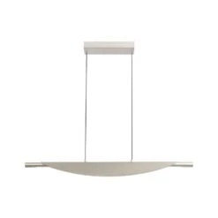 Golden Lighting Luma 25-Watt 1 Light Sand Nickel Integrated LED Linear Pendant Light With Sand Nickel Shade