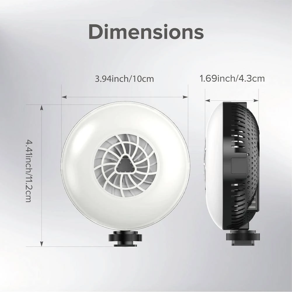 4.4 1 In. White 10W Dimmable Portable LED Fill Light 9 4.4 1 In. White 10W Dimmable Portable LED Fill Light - Image 7