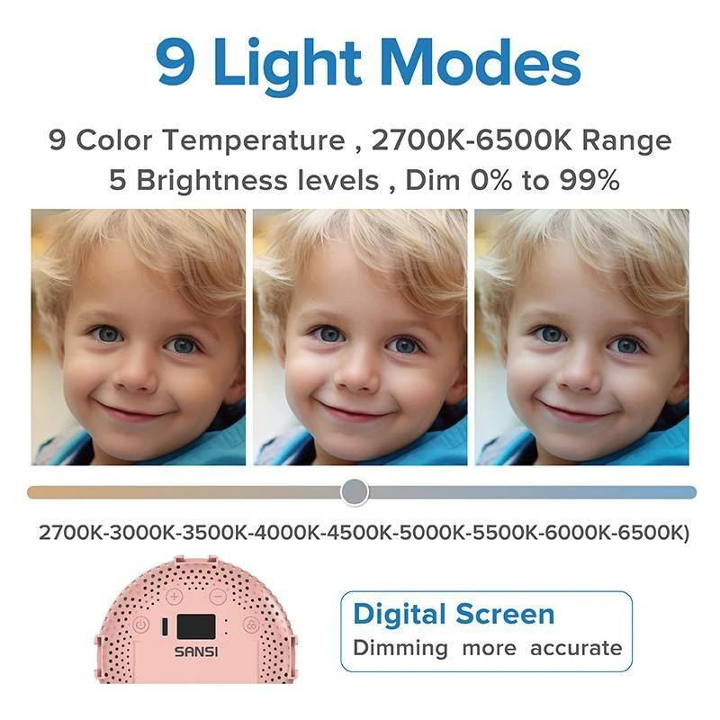 4.4 1 In. Pink 10-Watt Dimmable Portable LED Fill Light With Telescopic Rod 5 4.4 1 In. Pink 10-Watt Dimmable Portable LED Fill Light With Telescopic Rod - Image 3