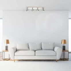 EGLO Pierino 2 Ft. Satin Nickel And Chrome Integrated LED Track Lighting Kit With Adjustable Heads -Lamp Parts satin nickel crome eglo track lighting kits 201735a 44 1000