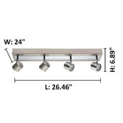 EGLO Pierino 2 Ft. Satin Nickel And Chrome Integrated LED Track Lighting Kit With Adjustable Heads -Lamp Parts satin nickel crome eglo track lighting kits 201735a c3 1000