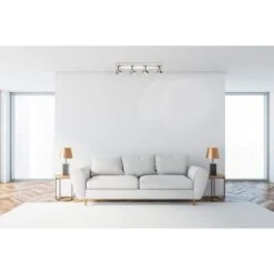 EGLO Pierino 2 Ft. Satin Nickel And Chrome Integrated LED Track Lighting Kit With Adjustable Heads -Lamp Parts satin nickel crome eglo track lighting kits 201735a fa 1000