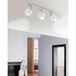 EGLO Valbiano 1 Ft. 3-Light Satin Nickel Fixed Track Lighting Kit -Lamp Parts satin nickel eglo track lighting kits 97534a 4f 1000