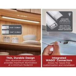 Black & Decker Push Wire 1 In. Wide, 18 In. Bar, Plug-In Or Hardwire White & RGB Integrated LED Linkable Under Cabinet Light Bar Silver -Lamp Parts silver black decker under cabinet bar lights leduc18 cctpw b 1f 1000