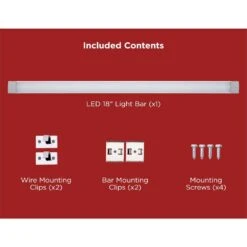 Black & Decker Push Wire 1 In. Wide, 18 In. Bar, Plug-In Or Hardwire White & RGB Integrated LED Linkable Under Cabinet Light Bar Silver -Lamp Parts silver black decker under cabinet bar lights leduc18 cctpw b fa 1000