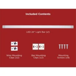 Black & Decker PUSH WIRE 24 In. Bar,.98 In. Plug-in Or Hardwire Compatible, White & RGB Integrated LED, Silver, Under Cabinet Light Bar -Lamp Parts silver black decker under cabinet bar lights leduc24 cctpw b fa 1000