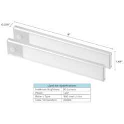 Black & Decker 9 In. LED Warm White 2-Bar Rechargeable Under Cabinet Lighting Kit -Lamp Parts silver black decker under cabinet bar lights leduc9 2rec 66 1000