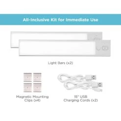 Black & Decker 9 In. LED Warm White 2-Bar Rechargeable Under Cabinet Lighting Kit -Lamp Parts silver black decker under cabinet bar lights leduc9 2rec 76 1000