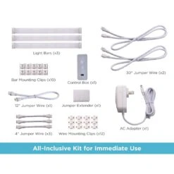 Black & Decker 9 In. White Plug-In Works With Alexa, Bars Integrated LED Light Bulb Linkable Under Cabinet Light (3-Pack) -Lamp Parts silver black decker under cabinet bar lights leduc9 3cct ack 76 1000