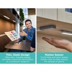 Black & Decker 9 In. Plug-In Kit Adjustable Silver Integrated LED Linkable 6-Bar Tool-Free Under Cabinet Light -Lamp Parts silver black decker under cabinet bar lights leduc9 6cct 44 1000