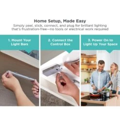 Black & Decker 9 In. Plug-In Kit Adjustable Silver Integrated LED Linkable 6-Bar Tool-Free Under Cabinet Light -Lamp Parts silver black decker under cabinet bar lights leduc9 6cct fa 1000