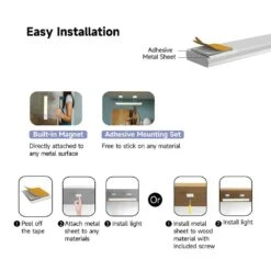 9 In. USB Rechargeable Silver Integrated LED Under Cabinet Light (2-Pack) -Lamp Parts silver commercial electric under cabinet bar lights 57301 sv 31 1000