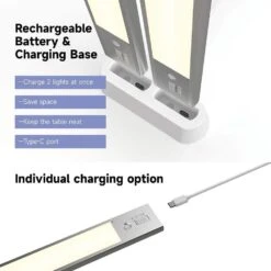 9 In. USB Rechargeable Silver Integrated LED Under Cabinet Light (2-Pack) -Lamp Parts silver commercial electric under cabinet bar lights 57301 sv 4f 1000