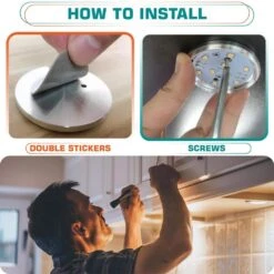 Energy Saving Plug-in 1-Light Dimmable Daylight Integrated LED Under Cabinet Puck Light 4-Pack 13 Energy Saving Plug-in 1-Light Dimmable Daylight Integrated LED Under Cabinet Puck Light 4-Pack -Lamp Parts silver ekieudl puck lights 27e141ph003 44 1000