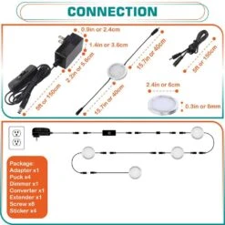 Energy Saving Plug-in 1-Light Dimmable Daylight Integrated LED Under Cabinet Puck Light 4-Pack 15 Energy Saving Plug-in 1-Light Dimmable Daylight Integrated LED Under Cabinet Puck Light 4-Pack -Lamp Parts silver ekieudl puck lights 27e141ph003 76 1000