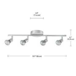 Globe Electric Payton 4-Light Matte Silver Adjustable Track Lighting Kit -Lamp Parts silver globe electric track lighting kits 58932 40 1000