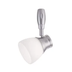 Silver Flex LED Track Head Lighting With Frosted Glass