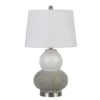 HomeRoots 24 In. Silver Metal 2-Light Desk Table Lamps With White Globe Shade (Set Of 2 ) -Lamp Parts silver homeroots table lamps 2000476142 64 1000
