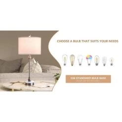 28.3 In. Silver Modern Marble Bedroom Living Room Bedside Desk Nightstand Table Lamps USB Port (Set Of 2) 15 28.3 In. Silver Modern Marble Bedroom Living Room Bedside Desk Nightstand Table Lamps USB Port (Set Of 2) -Lamp Parts silver maxax table lamps t264 ni fa 1000