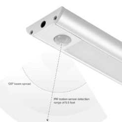 12 In. Plug-In Silver Integrated LED Under Cabinet Light With Motion Sensor, 375-Lumens, 3000K Warm White -Lamp Parts silver maxxima under cabinet bar lights msl 12550w 66 1000