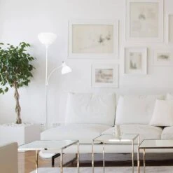 Mother Daughter 71.5 In. White Floor Lamp Set With Reading Light And White Shades (2-Pack) Set Of 2 (Floor Lamps) -Lamp Parts simple designs lamp sets lf2000 wht 2pk 44 1000