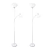Mother Daughter 71.5 In. White Floor Lamp Set With Reading Light And White Shades (2-Pack) Set Of 2 (Floor Lamps) -Lamp Parts simple designs lamp sets lf2000 wht 2pk 64 1000