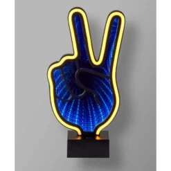 10 .5 In. Peace Sign Mirrored Neon Led Light -Lamp Parts simplee adesso novelty lights af44468vi 4f 1000